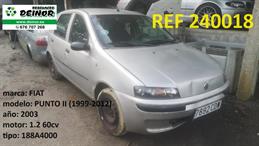 despiece completo Fiat Punto II (1999-2012) año 2003 1.2 60cv gasolina ref 240018